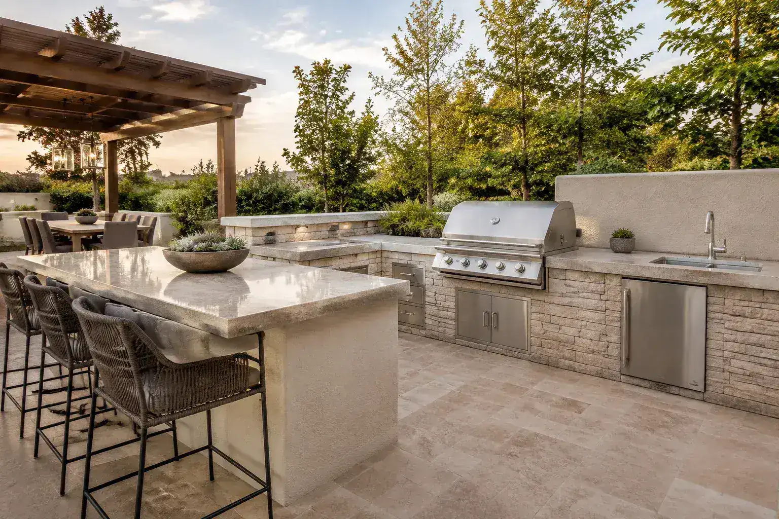 Outdoor Kitchen Construction in a Bellevue home