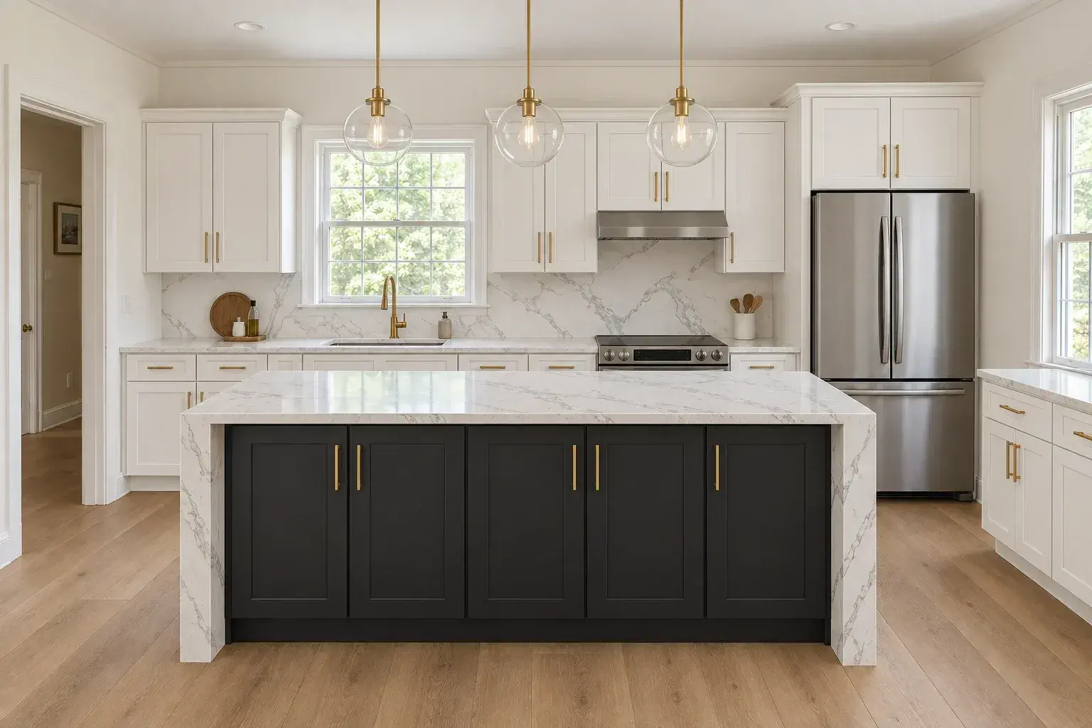 The same Bellevue kitchen after the remodel